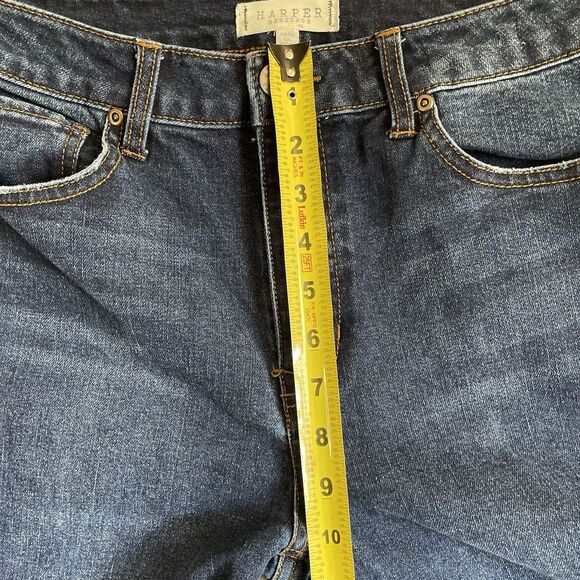 Harper Heritage Jeans Women's Size 30 High Rise Straight Raw Hem Stretch Cropped - Picture 9 of 11